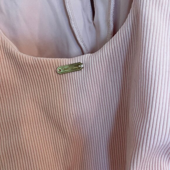 NEW w/tags (NWT) -MED- Beach Bunny Blush Pink Rib Tide Front Lace up Swimsuit - Picture 3 of 4